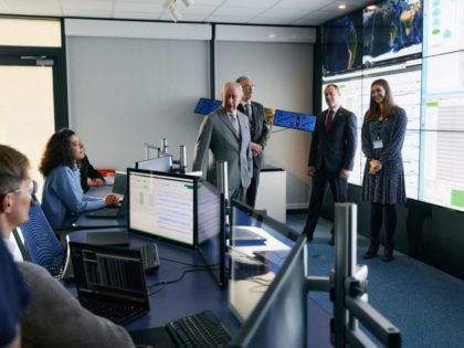 His Royal Highness the Prince of Wales at the ELSA d Mission Control Centre Credit David Fisher 02