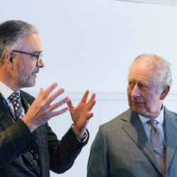 L R John Auburn, Managing Director, Astroscale Ltd. and His Royal Highness the Prince of Wales Credit David Fisher