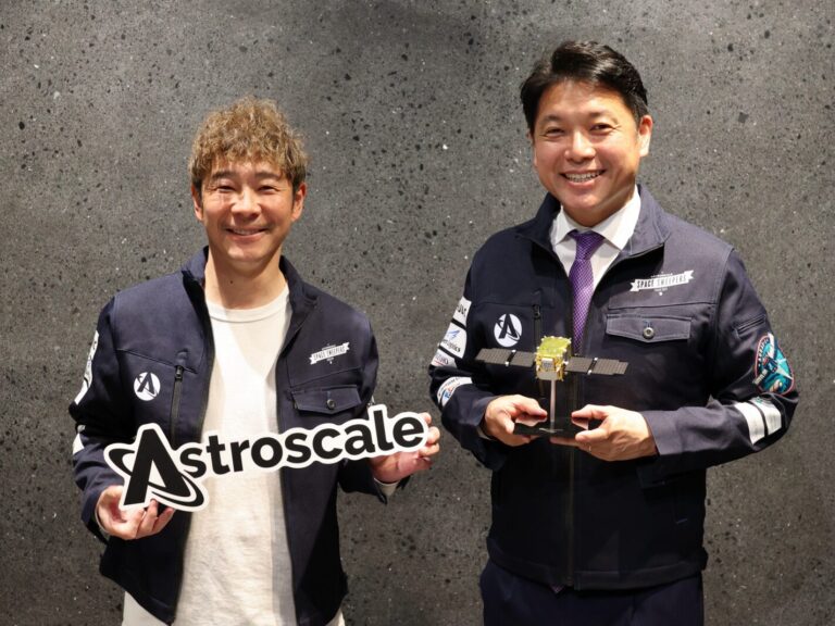 Yusaku Maezawa, the first private citizen to visit the International Space Station, with Nobu Okada, Founder & CEO of Astroscale.​