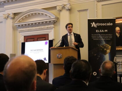 Pat Mathewson presenting for Astroscale UK.